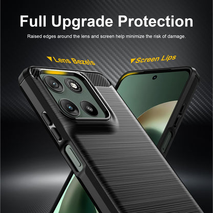 For Motorola Moto G37 5G Carbon Fiber Brushed Texture TPU Phone Case - Black - EDA006069651A