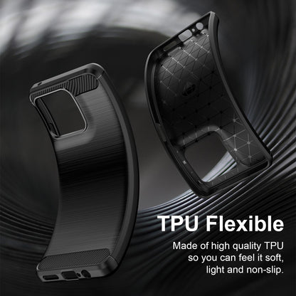 For Motorola Moto G37 5G Carbon Fiber Brushed Texture TPU Phone Case - Black - EDA006069651A