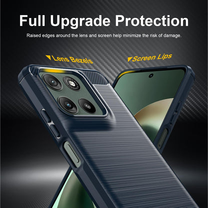 For Motorola Moto G37 5G Carbon Fiber Brushed Texture TPU Phone Case - Blue - EDA006069651B