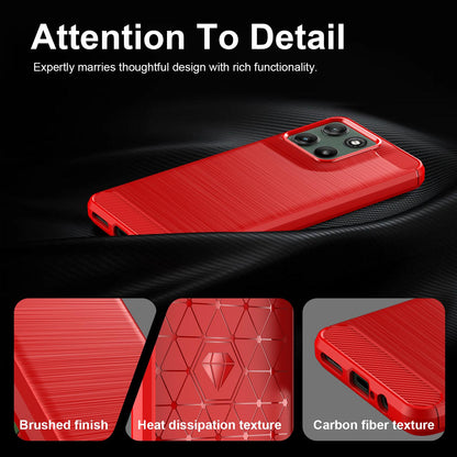 For Motorola Moto G37 5G Carbon Fiber Brushed Texture TPU Phone Case - Red - EDA006069651C