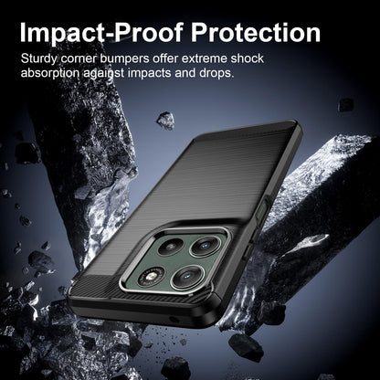 For Motorola Moto G47 5G Carbon Fiber Brushed Texture TPU Phone Case - Black - EDA006069653A
