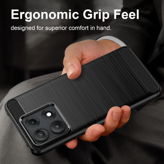 For Motorola Edge 70 Max Carbon Fiber Brushed Texture TPU Phone Case(Black)