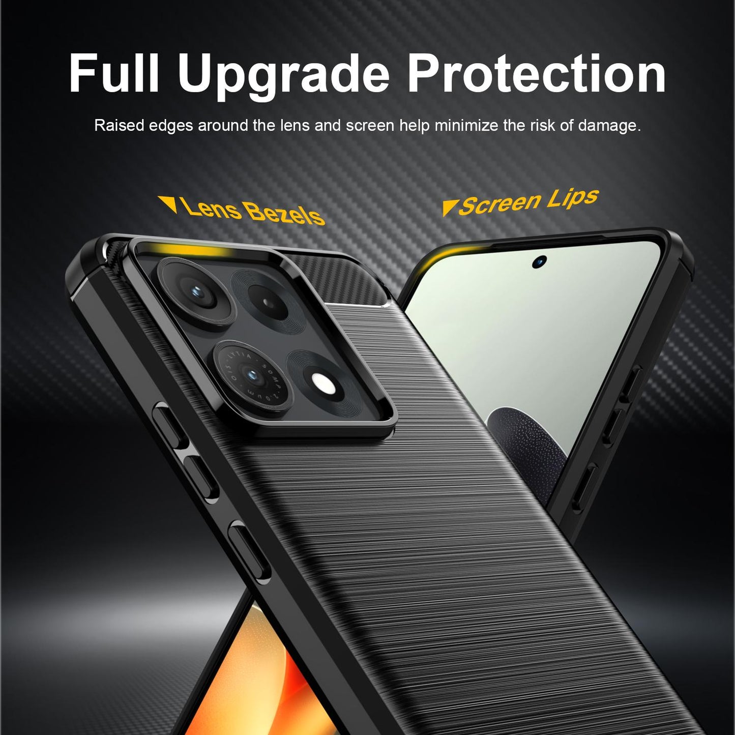 For Motorola Edge 70 Max Carbon Fiber Brushed Texture TPU Phone Case(Black)