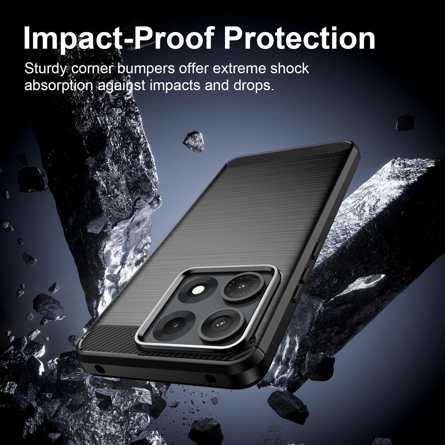 For Motorola Edge 70 Max Carbon Fiber Brushed Texture TPU Phone Case(Black)