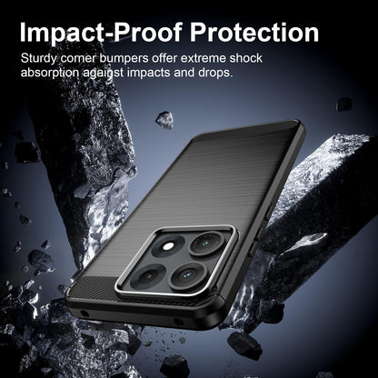 For Motorola Edge 70 Max Carbon Fiber Brushed Texture TPU Phone Case(Black)