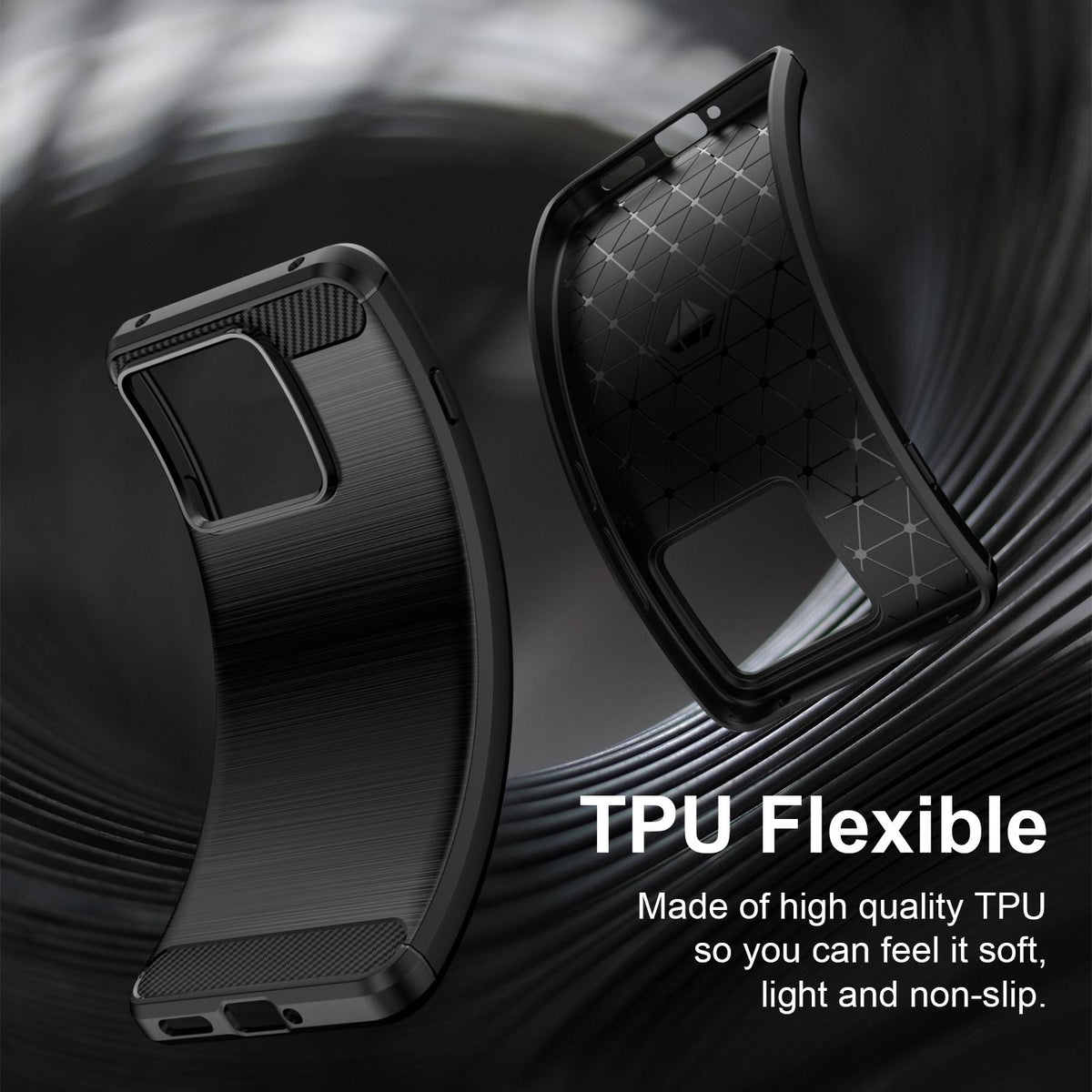 For Motorola Edge 70 Max Carbon Fiber Brushed Texture TPU Phone Case - Black - EDA006069654A