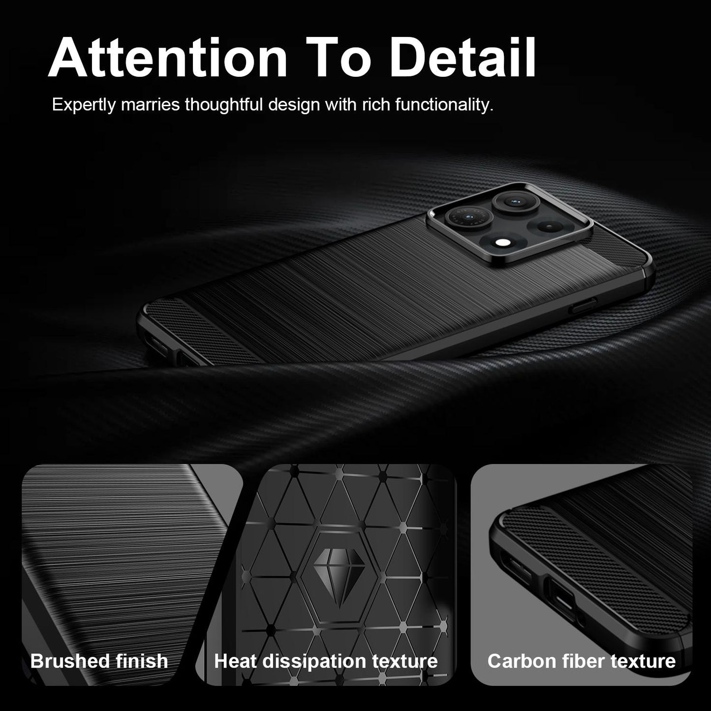 For Motorola Edge 70 Max Carbon Fiber Brushed Texture TPU Phone Case(Black)