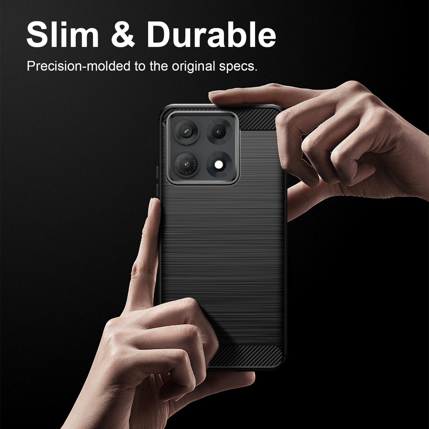 For Motorola Edge 70 Max Carbon Fiber Brushed Texture TPU Phone Case(Black)