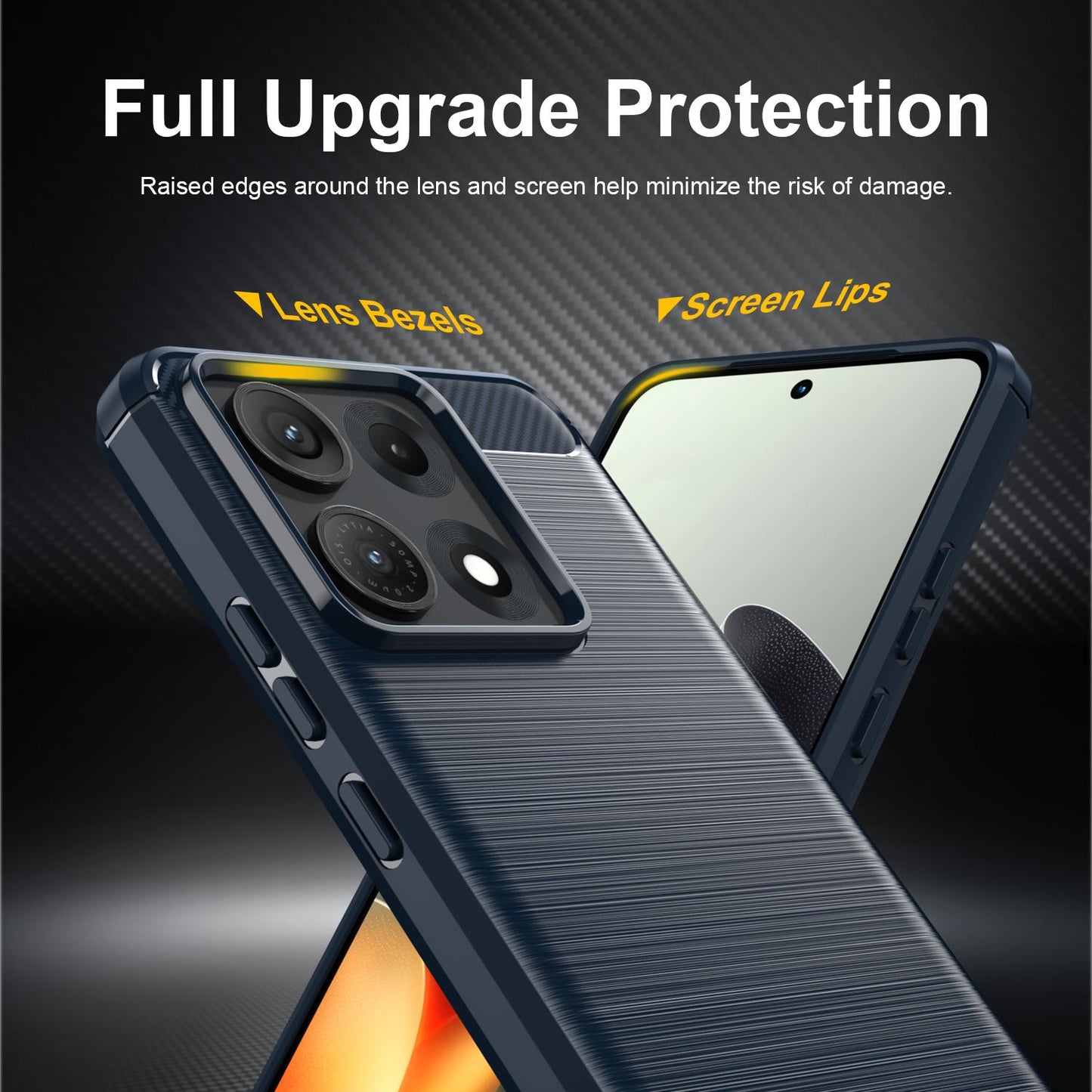 For Motorola Edge 70 Max Carbon Fiber Brushed Texture TPU Phone Case(Blue)