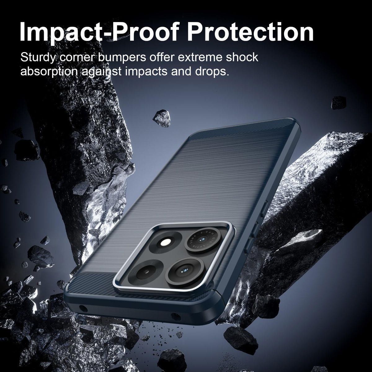 For Motorola Edge 70 Max Carbon Fiber Brushed Texture TPU Phone Case - Blue - EDA006069654B