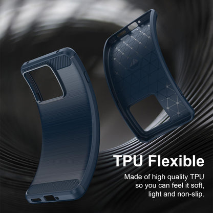 For Motorola Edge 70 Max Carbon Fiber Brushed Texture TPU Phone Case(Blue)