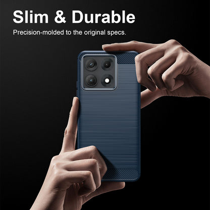 For Motorola Edge 70 Max Carbon Fiber Brushed Texture TPU Phone Case(Blue)