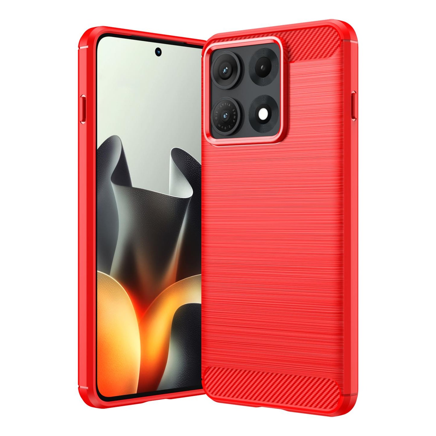 For Motorola Edge 70 Max Carbon Fiber Brushed Texture TPU Phone Case(Red)