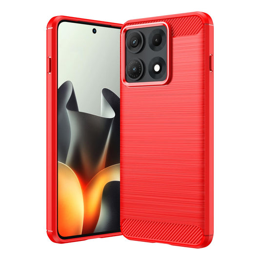 For Motorola Edge 70 Max Carbon Fiber Brushed Texture TPU Phone Case(Red)