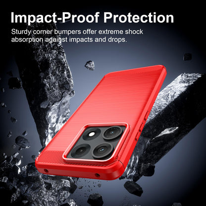 For Motorola Edge 70 Max Carbon Fiber Brushed Texture TPU Phone Case(Red)