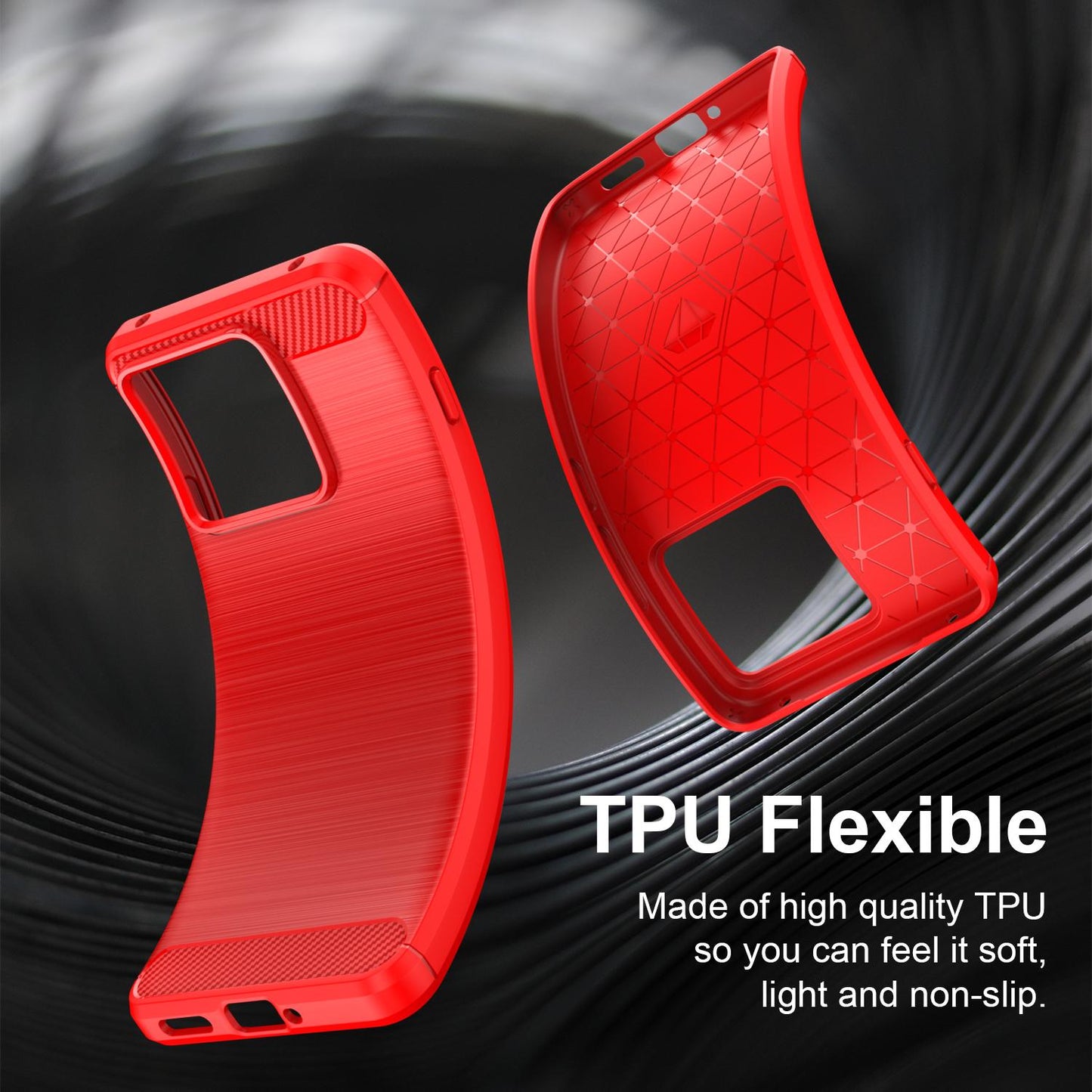 For Motorola Edge 70 Max Carbon Fiber Brushed Texture TPU Phone Case(Red)
