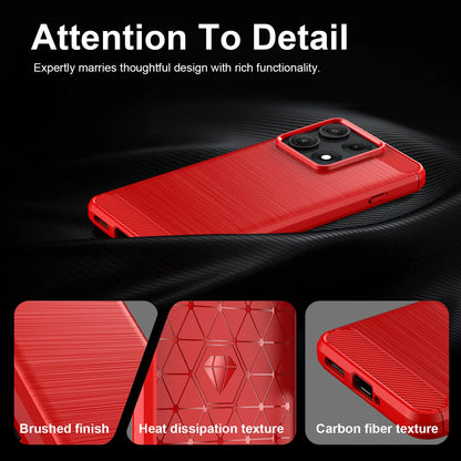 For Motorola Edge 70 Max Carbon Fiber Brushed Texture TPU Phone Case(Red)