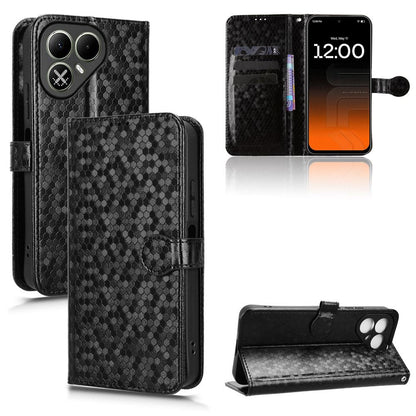 For Tecno Pova 8 5G Honeycomb Dot Texture Leather Phone Case - Black - EDA006079836A