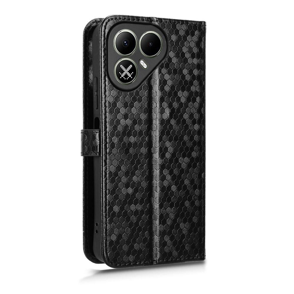 For Tecno Pova 8 5G Honeycomb Dot Texture Leather Phone Case - Black - EDA006079836A