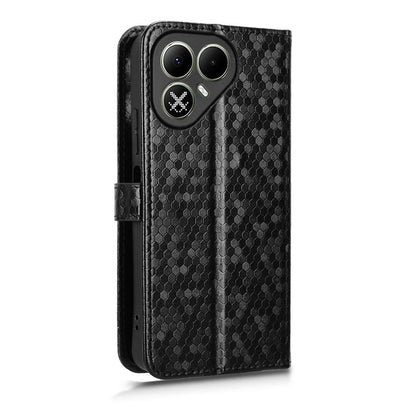 For Tecno Pova 8 5G Honeycomb Dot Texture Leather Phone Case - Black - EDA006079836A