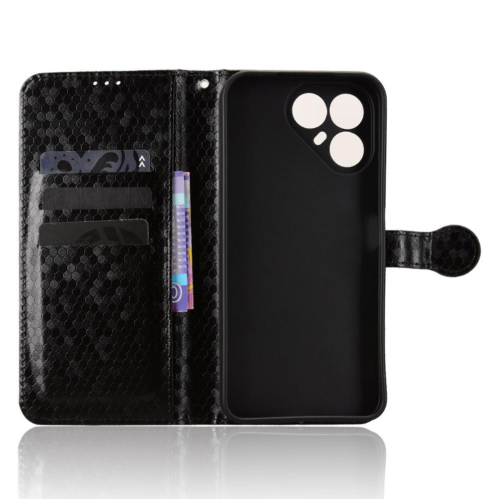For Tecno Pova 8 5G Honeycomb Dot Texture Leather Phone Case - Black - EDA006079836A