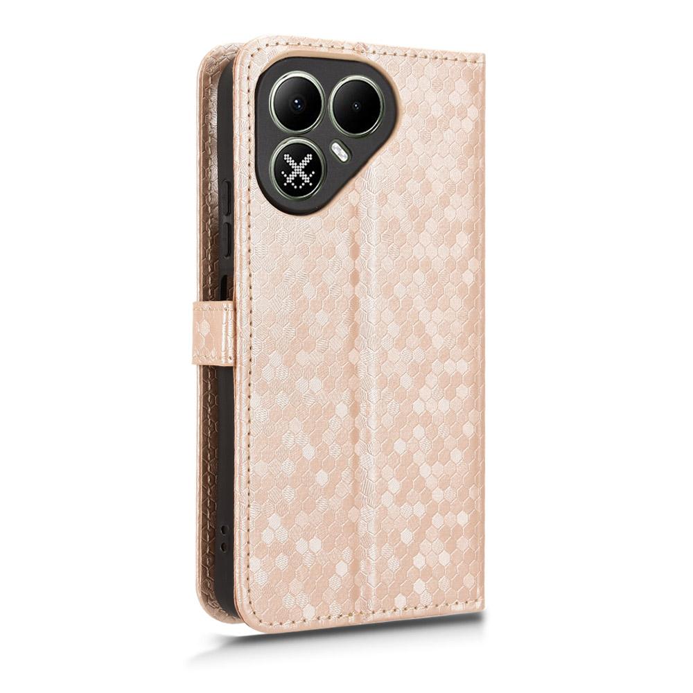 For Tecno Pova 8 5G Honeycomb Dot Texture Leather Phone Case - Gold - EDA006079836B