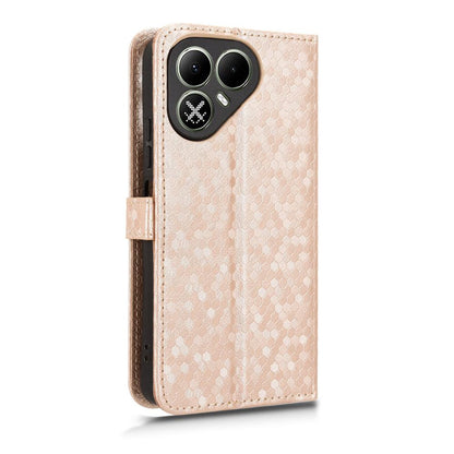 For Tecno Pova 8 5G Honeycomb Dot Texture Leather Phone Case - Gold - EDA006079836B