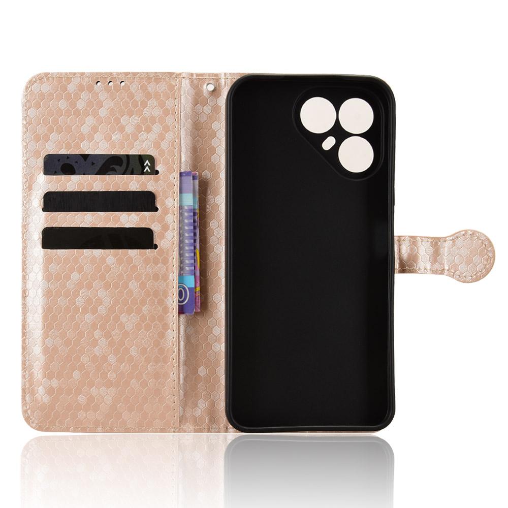 For Tecno Pova 8 5G Honeycomb Dot Texture Leather Phone Case - Gold - EDA006079836B