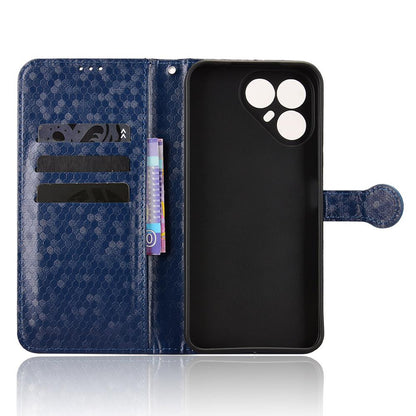 For Tecno Pova 8 5G Honeycomb Dot Texture Leather Phone Case - Blue - EDA006079836C