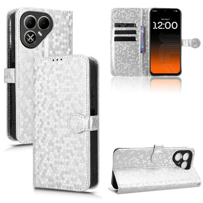 For Tecno Pova 8 5G Honeycomb Dot Texture Leather Phone Case - Silver - EDA006079836E