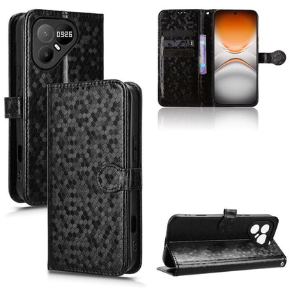 For Tecno Pova 8 Pro 5G Honeycomb Dot Texture Leather Phone Case - Black - EDA006079837A