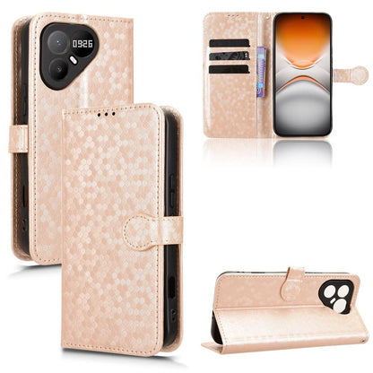 For Tecno Pova 8 Pro 5G Honeycomb Dot Texture Leather Phone Case - Gold - EDA006079837B