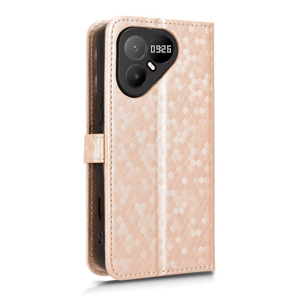 For Tecno Pova 8 Pro 5G Honeycomb Dot Texture Leather Phone Case - Gold - EDA006079837B