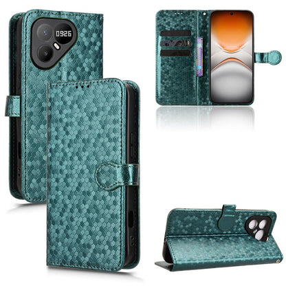 For Tecno Pova 8 Pro 5G Honeycomb Dot Texture Leather Phone Case - Green - EDA006079837D