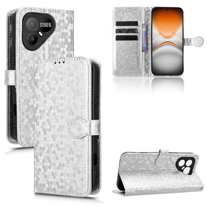 For Tecno Pova 8 Pro 5G Honeycomb Dot Texture Leather Phone Case - Silver - EDA006079837E
