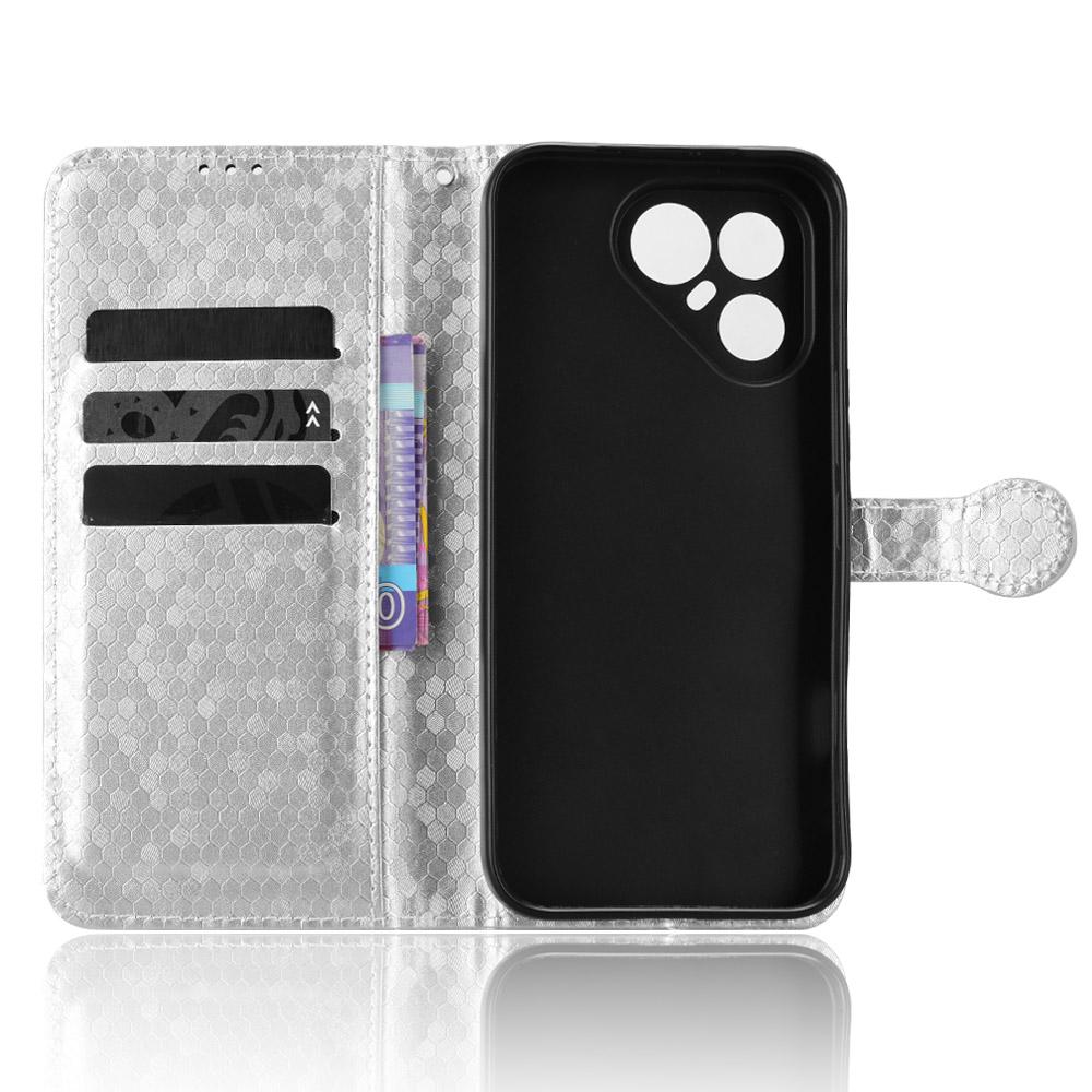 For Tecno Pova 8 Pro 5G Honeycomb Dot Texture Leather Phone Case - Silver - EDA006079837E