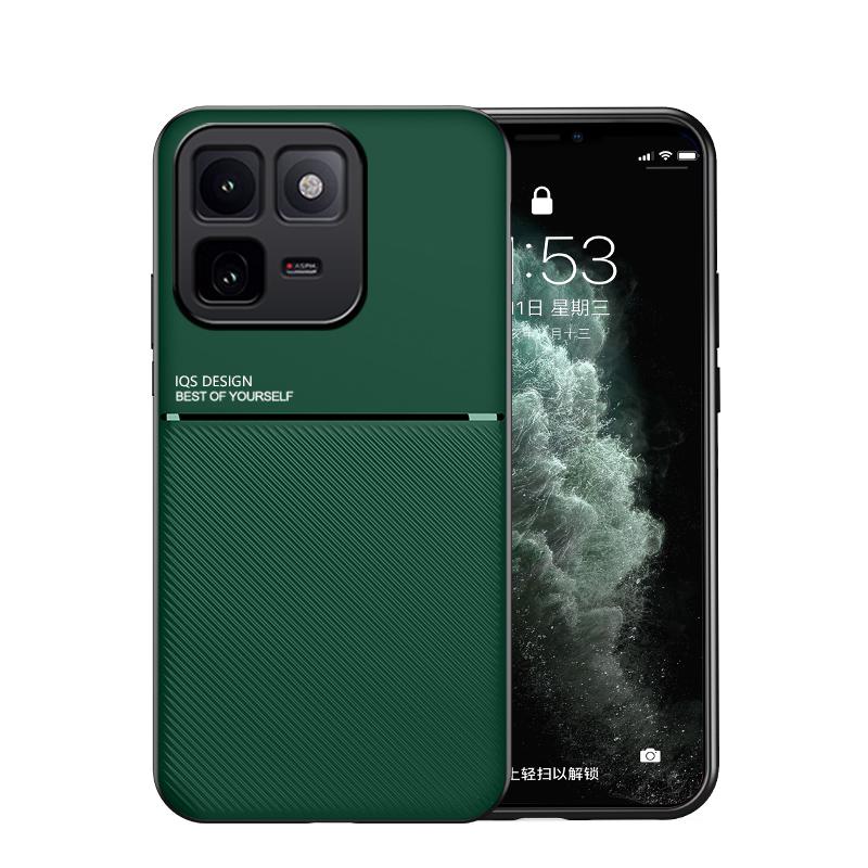 For vivo iQOO 15T 5G Classic Tilt Strip Grain Magnetic PC Hybrid TPU Phone Case - Green - EDA006081840B
