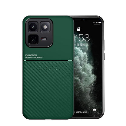 For vivo iQOO 15T 5G Classic Tilt Strip Grain Magnetic PC Hybrid TPU Phone Case - Green - EDA006081840B