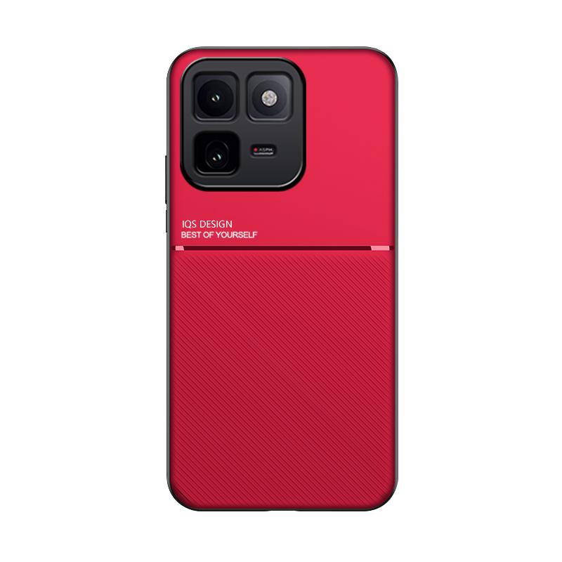 For vivo iQOO 15T 5G Classic Tilt Strip Grain Magnetic PC Hybrid TPU Phone Case - Red - EDA006081840C