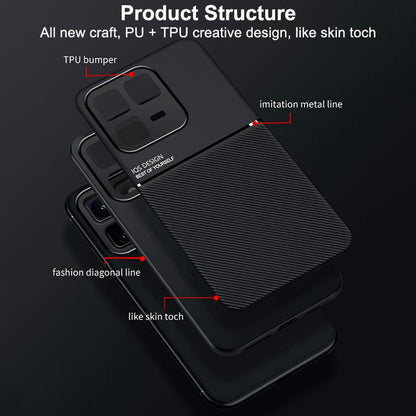For vivo iQOO 15T 5G Classic Tilt Strip Grain Magnetic PC Hybrid TPU Phone Case - Red - EDA006081840C