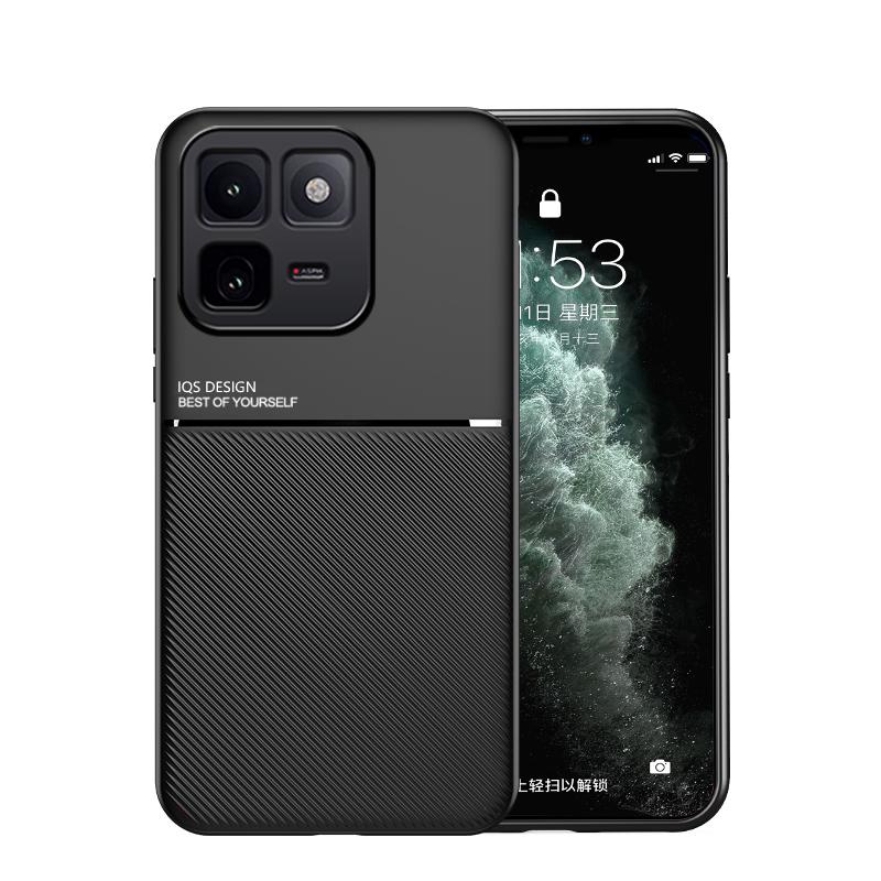 For vivo iQOO 15T 5G Classic Tilt Strip Grain Magnetic PC Hybrid TPU Phone Case - Black - EDA006081840D