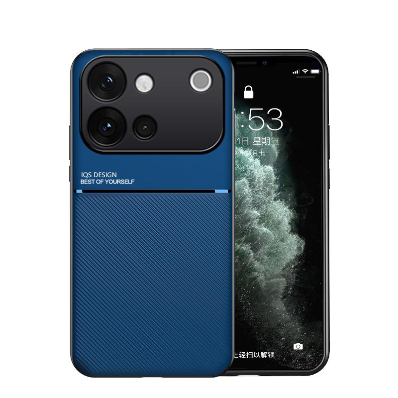 For vivo S60 5G Classic Tilt Strip Grain Magnetic PC Hybrid TPU Phone Case - Blue - EDA006081841A