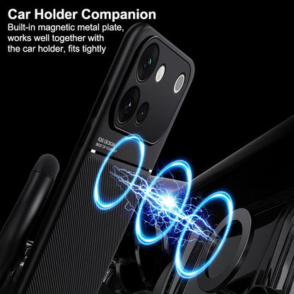 For vivo S60 5G Classic Tilt Strip Grain Magnetic PC Hybrid TPU Phone Case - Green - EDA006081841B