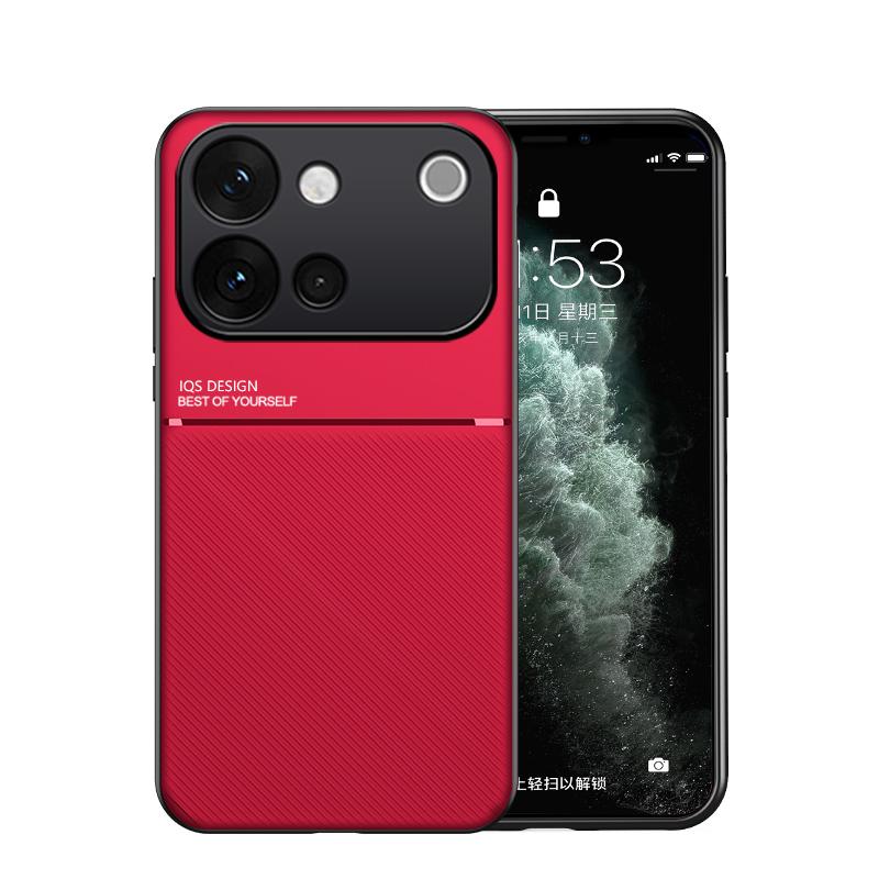 For vivo S60 5G Classic Tilt Strip Grain Magnetic PC Hybrid TPU Phone Case - Red - EDA006081841C