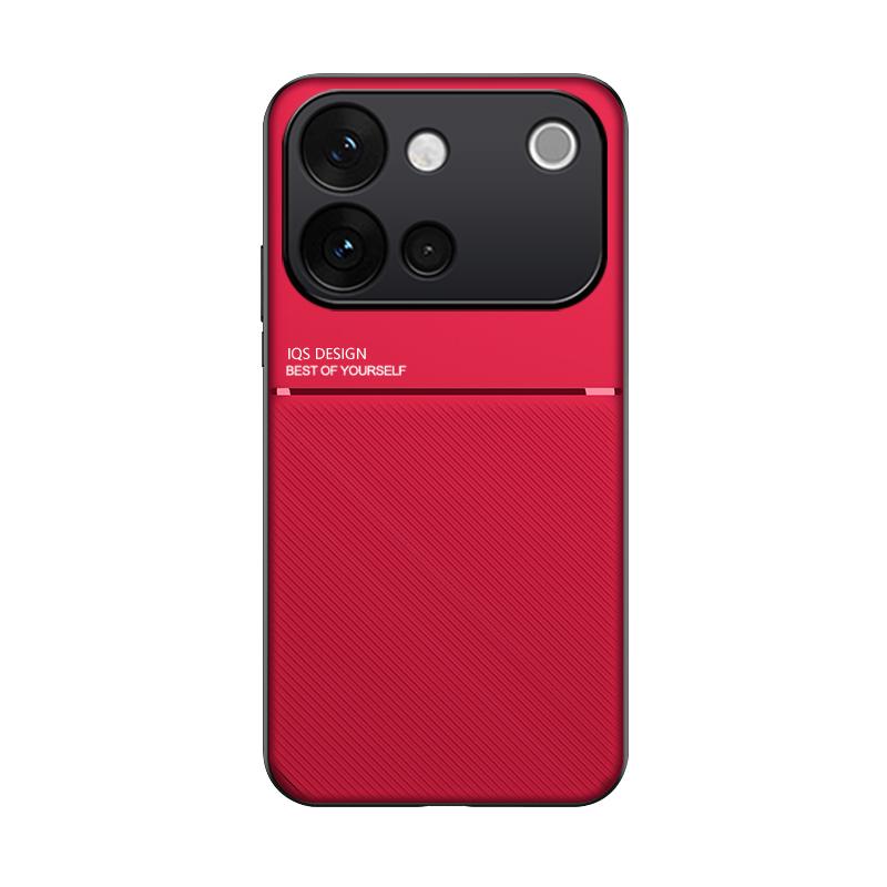 For vivo S60 5G Classic Tilt Strip Grain Magnetic PC Hybrid TPU Phone Case - Red - EDA006081841C