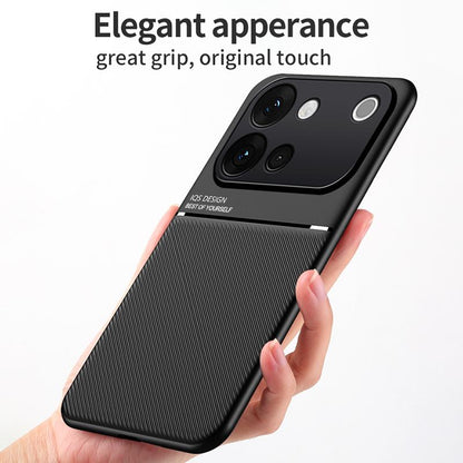 For vivo S60 5G Classic Tilt Strip Grain Magnetic PC Hybrid TPU Phone Case - Red - EDA006081841C
