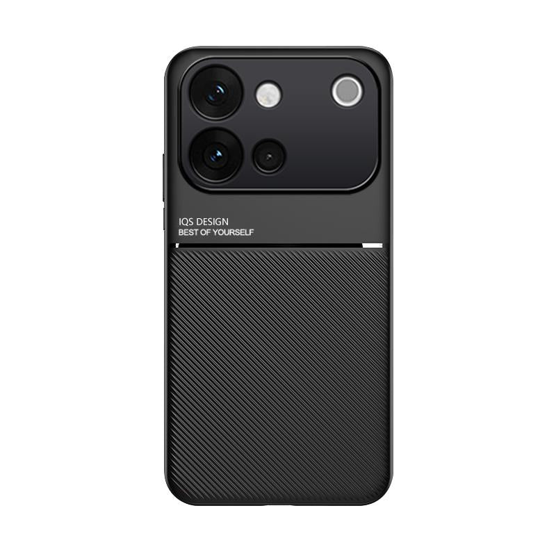 For vivo S60 5G Classic Tilt Strip Grain Magnetic PC Hybrid TPU Phone Case - Black - EDA006081841D
