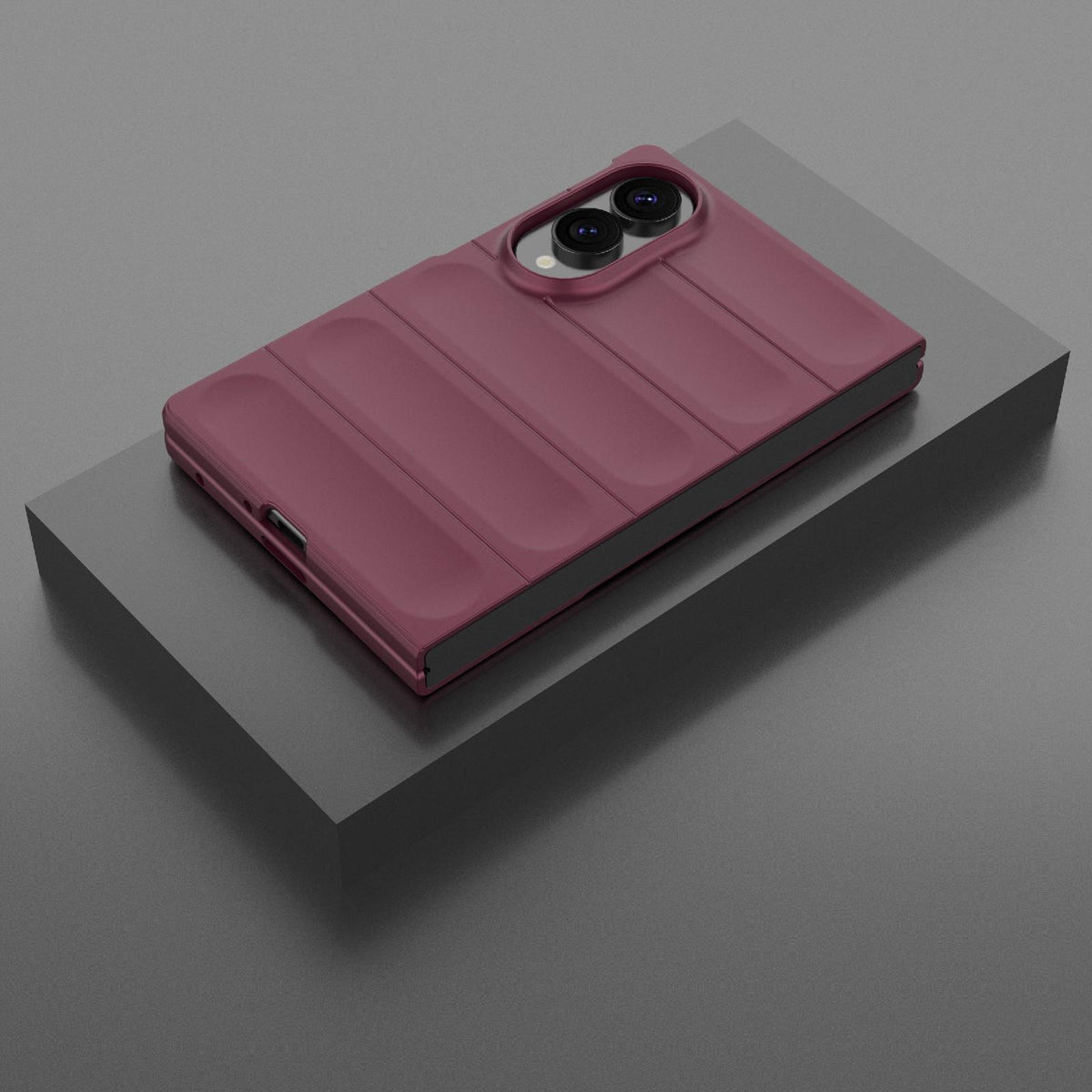 For Galaxy Z Fold8 5G Magic Shield Fold PC Shockproof Phone Case - Wine Red - EDA006082812I