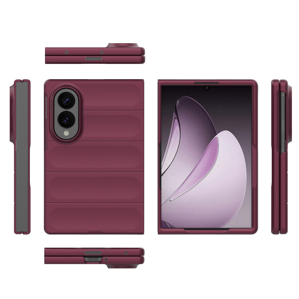 For Galaxy Z Fold8 5G Magic Shield Fold PC Shockproof Phone Case - Wine Red - EDA006082812I