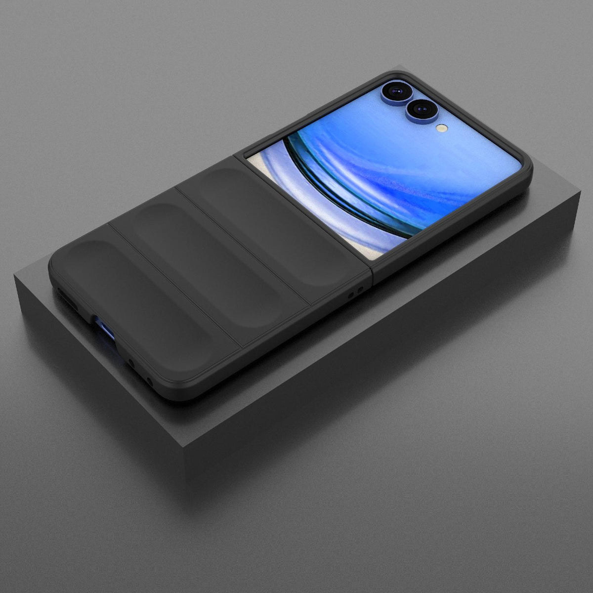 For Galaxy Z Flip8 5G Magic Shield Fold PC Shockproof Phone Case - Black - EDA006082813A
